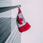 Canadian flag on a building